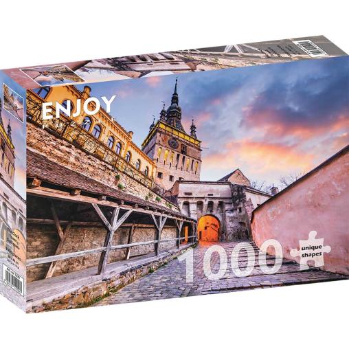 Puzzle Enjoy Torre del Reloj en Sighisoara, Rumanía de 1000 Pzs