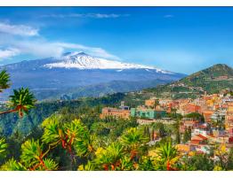 Puzzle Enjoy Volcán Etna y Taormina, Sicilia de 1000 Piezas