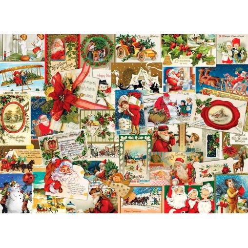 Puzzle Eurographics Antiguas Tarjetas de Navidad de 1000 Piezas