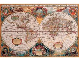 Puzzle Eurographics Antiguo Mapa del Mundo de 2000 Piezas