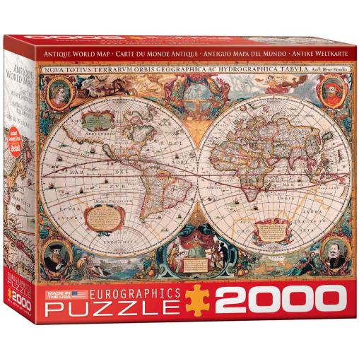 Puzzle Eurographics Antiguo Mapa del Mundo de 2000 Piezas