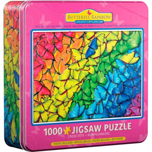 Puzzle Eurographics Arcoíris de Mariposas, Lata de 1000 Pzs