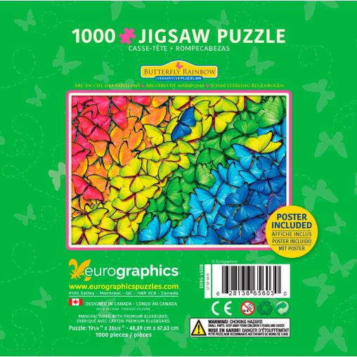 Puzzle Eurographics Arcoíris de Mariposas, Lata de 1000 Pzs