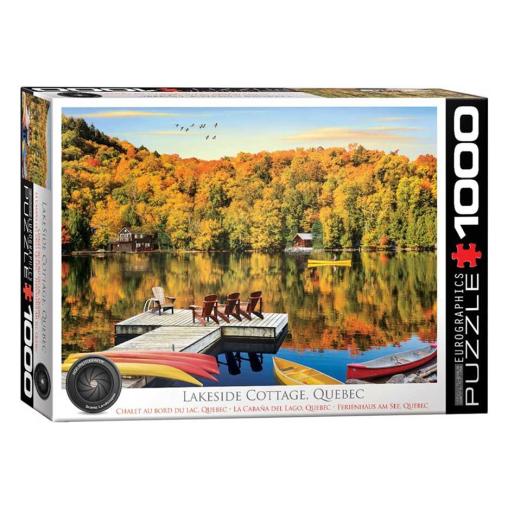 Puzzle Eurographics Cabaña en el Lago, Quebec de  1000 Piezas