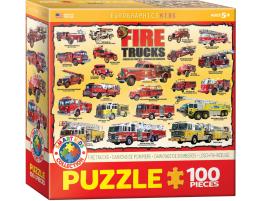 Puzzle Eurographics Camiones de Bomberos de 100 Piezas