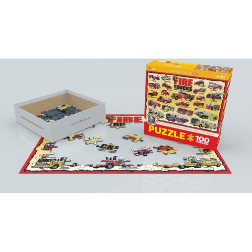 Puzzle Eurographics Camiones de Bomberos de 100 Piezas