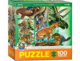 Puzzle Eurographics Dinosaurios Herbívoros de 100 Piezas