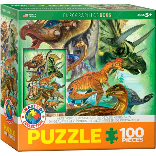 Puzzle Eurographics Dinosaurios Herbívoros de 100 Piezas