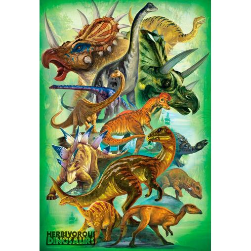 Puzzle Eurographics Dinosaurios Herbívoros de 100 Piezas