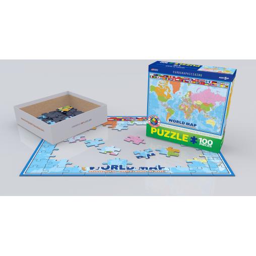 Puzzle Eurographics El Mapa del Mundo de 100 Piezas