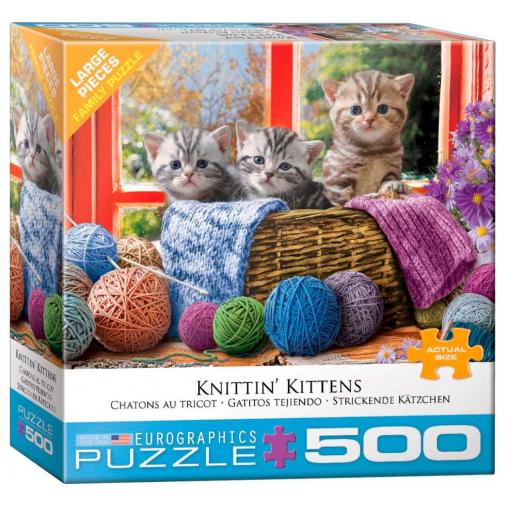 Puzzle Eurographics Gatitos Tejiendo XXL de 500 Piezas