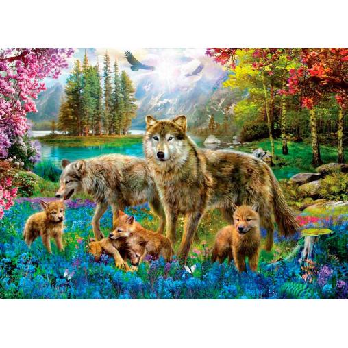 Puzzle Eurographics Lobos y Lago de Fantasía XXL de 500 Piezas