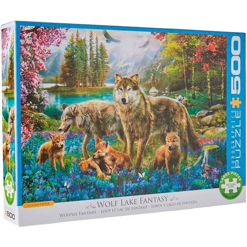 Puzzle Eurographics Lobos y Lago de Fantasía XXL de 500 Piezas