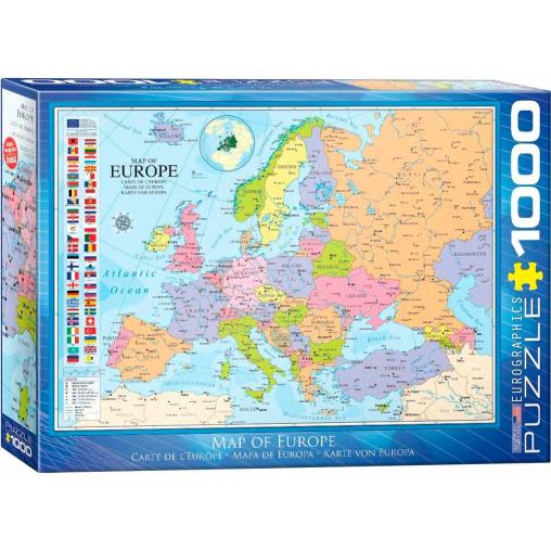 Puzzle Eurographics Mapa de Europa de 1000 Piezas