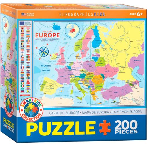 Puzzle Eurographics Mapa de Europa de 200 Piezas