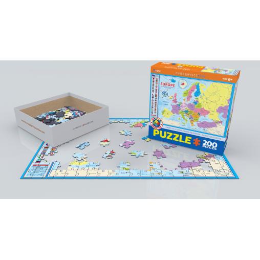 Puzzle Eurographics Mapa de Europa de 200 Piezas