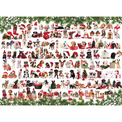 Puzzle Eurographics Perros Navideños de 1000 Piezas