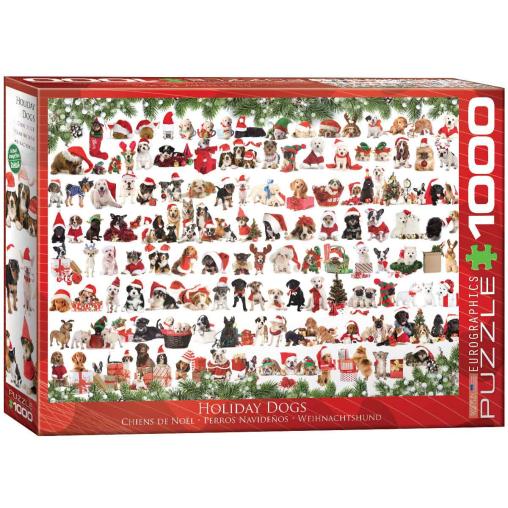 Puzzle Eurographics Perros Navideños de 1000 Piezas