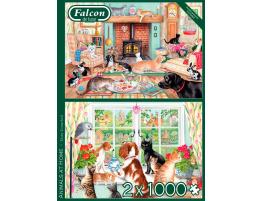 Puzzle Falcon Animales en Casa de 2 x 1000 Piezas