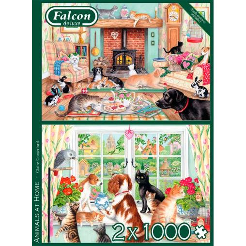 Puzzle Falcon Animales en Casa de 2 x 1000 Piezas