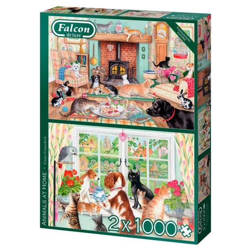 Puzzle Falcon Animales en Casa de 2 x 1000 Piezas