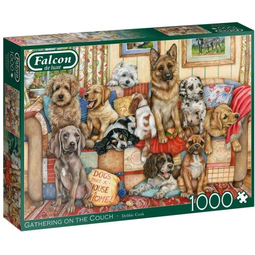 Puzzle Falcon Perros en el Sofá de 1000 Piezas