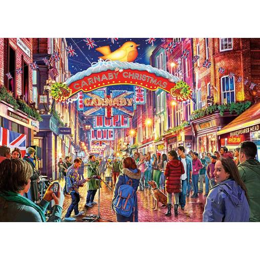 Puzzle Gibsons Carnaby Street en Navidad de 500 Piezas