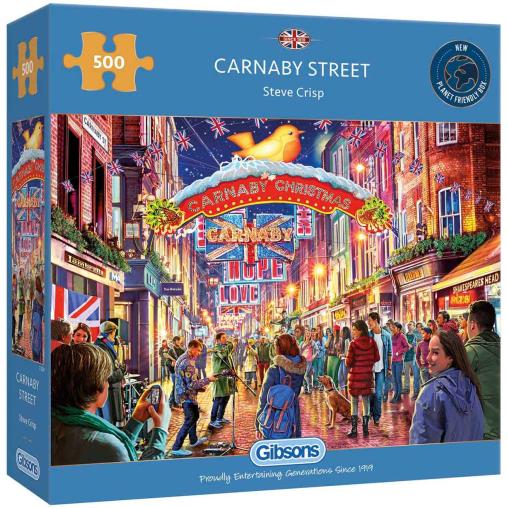 Puzzle Gibsons Carnaby Street en Navidad de 500 Piezas