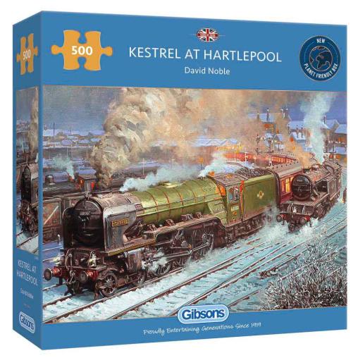 Puzzle Gibsons Locomotora Kestrel en Hartlepool de 500 Piezas