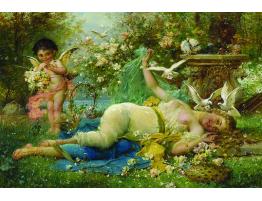 Puzzle Vénus et Cupidon doré 2000 pièces