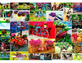 Puzzle Grafika Collage de Bicicletas de 1500 Piezas