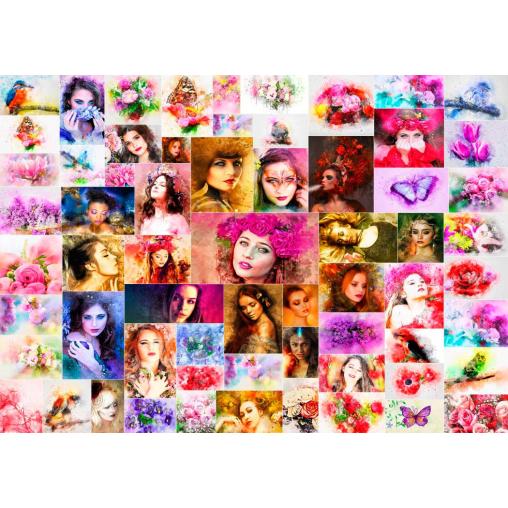 Puzzle Grafika Collage de Mujeres de 1500 Piezas