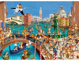 Puzzle Grafika Conejos en Venecia de 2000 Piezas