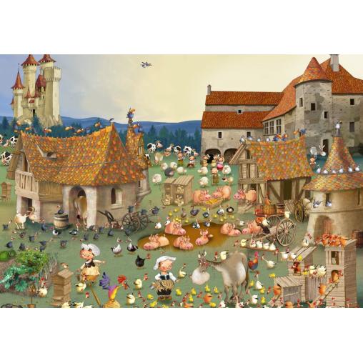 Puzzle Grafika La Granja y el Castillo de 1000 Piezas