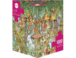 Puzzle Heye Cabañas en los Árboles Caja Triangular de 1000 Pzs