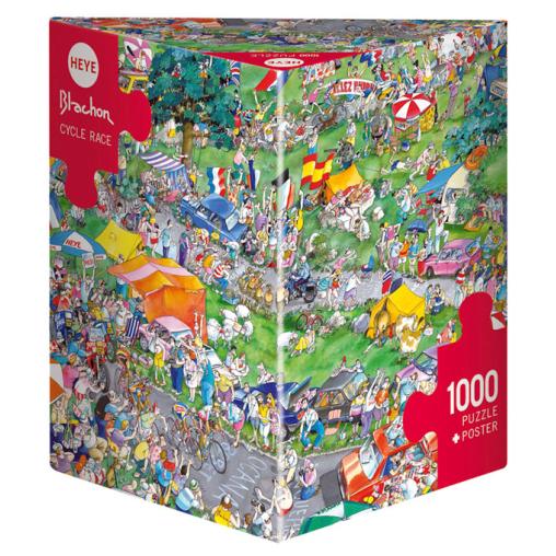 Puzzle Heye Carrera de Bicicletas, Caja Triangular de 1000 Piez