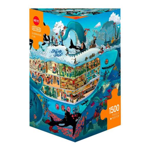 Puzzle Heye Diversión Submarina, Caja Triangular de 1500 Piezas