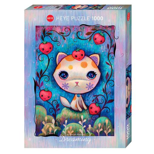 Puzzle Heye Dreaming, Gatito y Fresas de 1000 Piezas