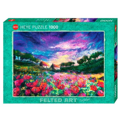 Puzzle Heye Felted Art, Amapolas en la Puesta de Sol de 1000 Pz