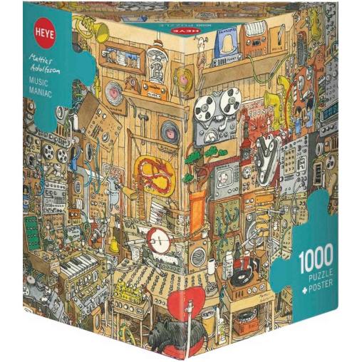 Puzzle Heye Maníaco de la Música, Caja Triangular de 1000 Pzs