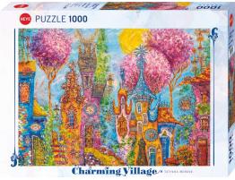 Puzzle Heye Pueblo con Encanto, Arboles Rosados de 1000 Piezas