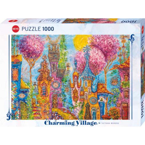 Puzzle Heye Pueblo con Encanto, Arboles Rosados de 1000 Piezas