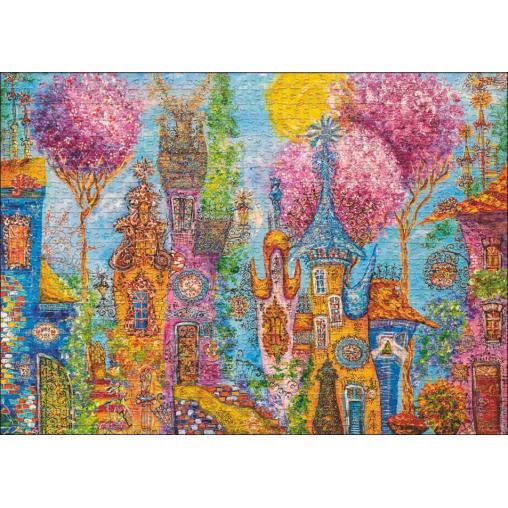 Puzzle Heye Pueblo con Encanto, Arboles Rosados de 1000 Piezas