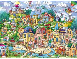 Puzzle Heye Happy Town (Boîte Triangulaire) 1500 Pièces