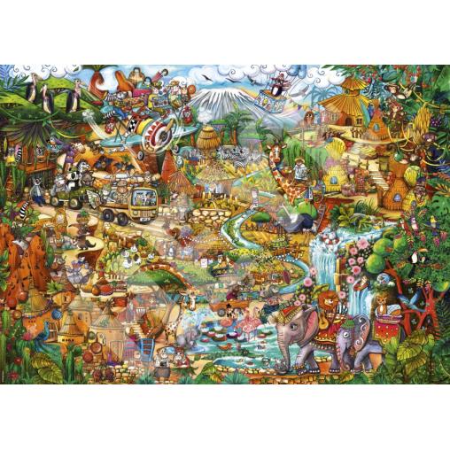 Puzzle Heye Safari Exótico Caja Triangular de 2000 Piezas