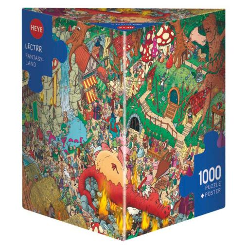 Puzzle Heye Tierra de Fantasía Caja Triangular de 1000 Pzs