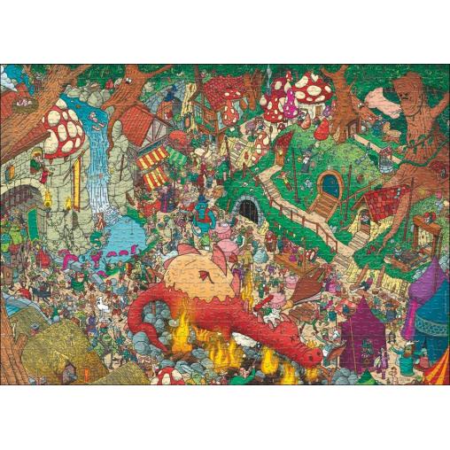 Puzzle Heye Tierra de Fantasía Caja Triangular de 1000 Pzs