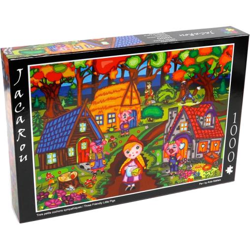 Puzzle Jacarou Tres Cerditos Amigables de 1000 Piezas