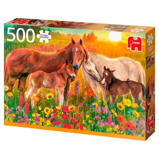 Puzzle Jumbo Caballos en el Arroyo de 500 Piezas