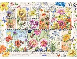 Puzzle Jumbo Colección de Sellos de Flores de Verano de 1000 Pi